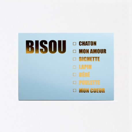 Carte carrée et son enveloppe - Bisou - 314631