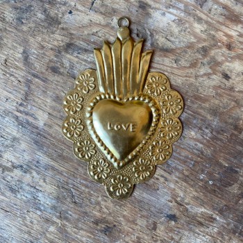 Gold Mini Love Heart Ex-Voto