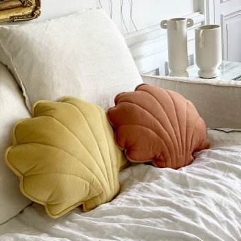 Grand coussin coquillage velours cream