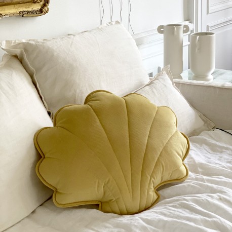 Grand coussin coquillage velours cream